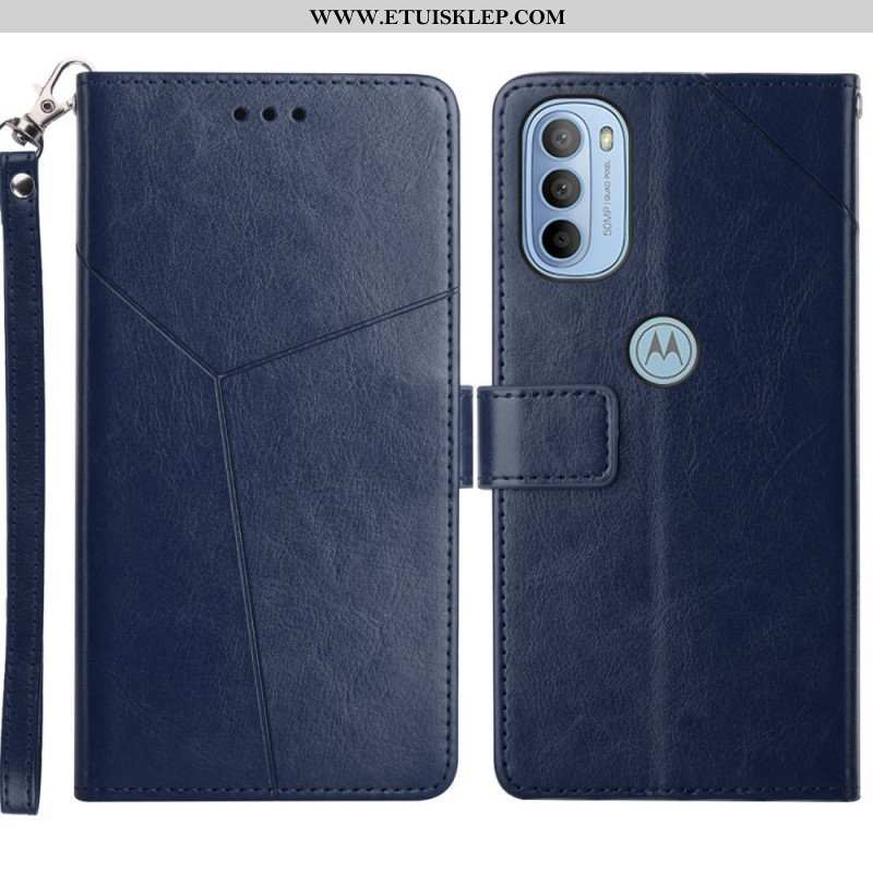 Etui Folio do Moto G51 5G Stylowa Skórzana Konstrukcja Geo Y